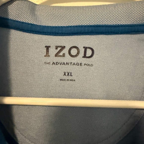 Izod Blue Polo Shirt Classic Knit Design - Picture 2 of 4